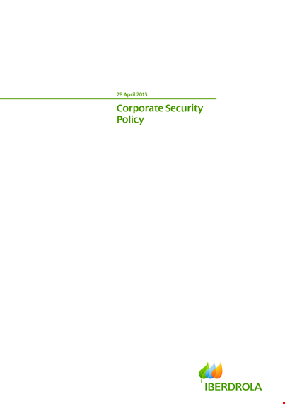 corporate security policy template template