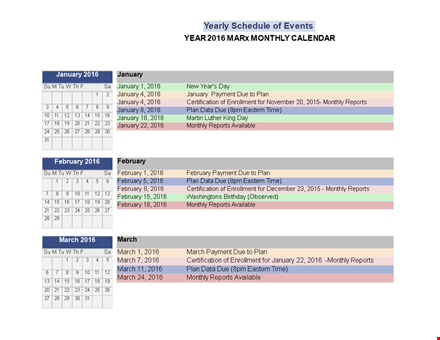 event schedule template