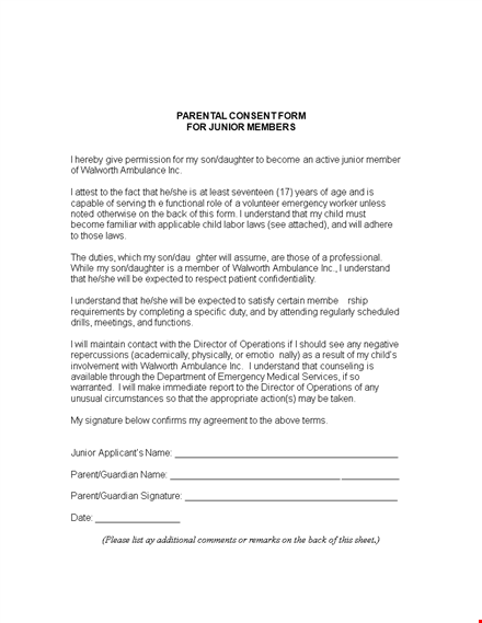 school hours parental consent form template template