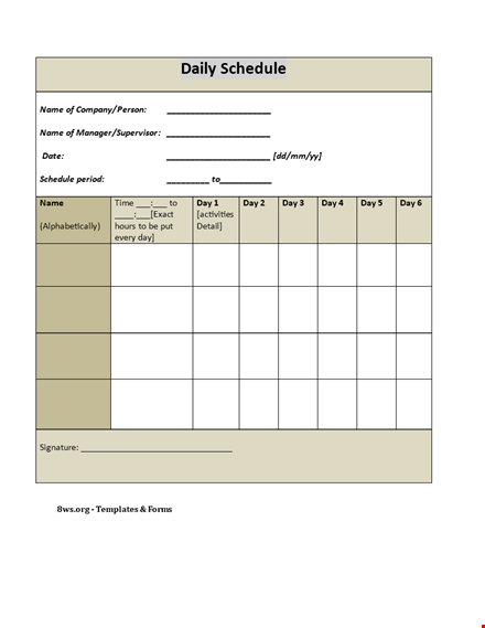 get organized with our daily planner template - company schedule solution template