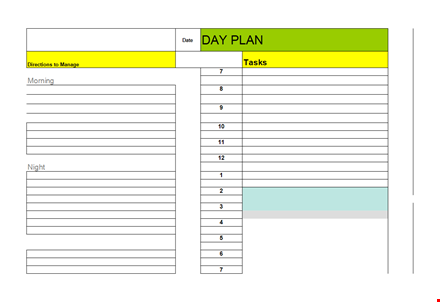 dayplan checklist spreadsheet template