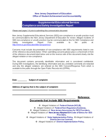 compliance investigation report | thorough documentation template