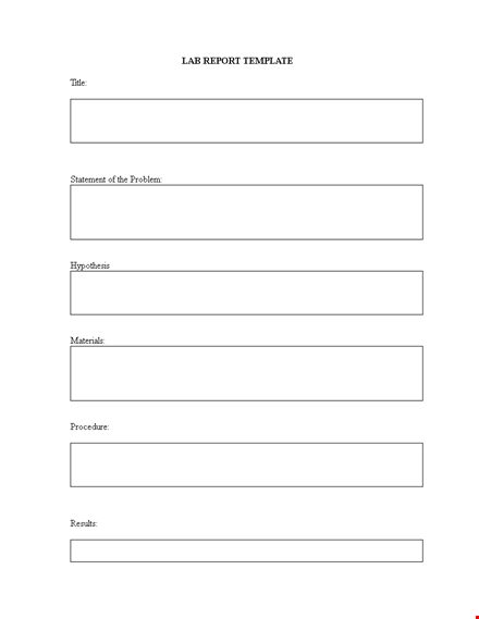 simple lab report template - organize your findings and validate your hypothesis template