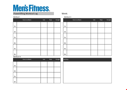 powerlifitng workout log template