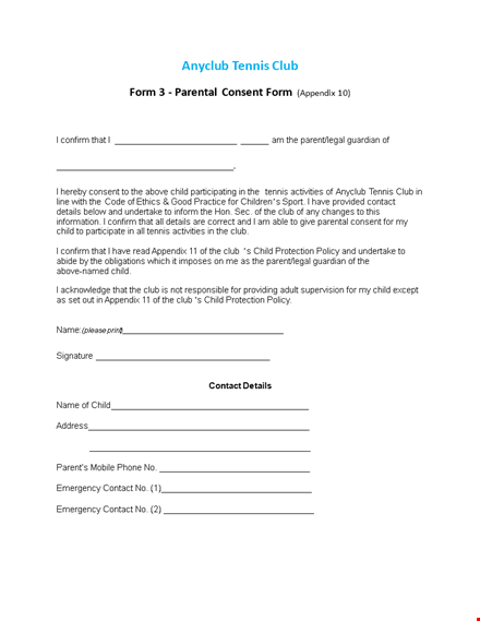 create your own parental consent form with our easy-to-use template template