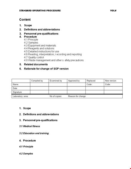 high-quality sop templates & tools - define scope, change, definitions & abbreviations template