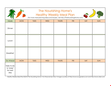 healthy and nourishing meal plan template template