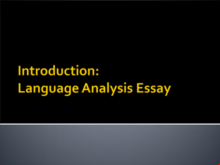 sample language analysis essay template