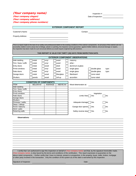 home report company - expert home inspection reports template