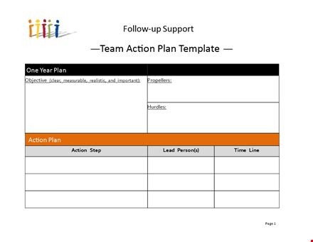 simple team action plan template template