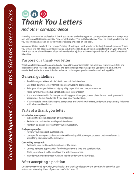 thank you letter for professional internship position template