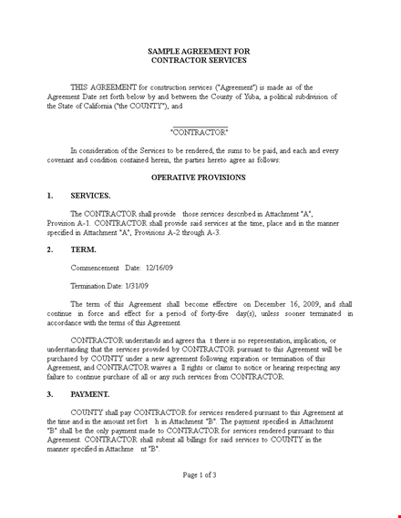 download service agreement template for contractor services in county - shall compliant template