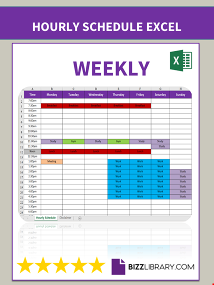 free hourly schedule template