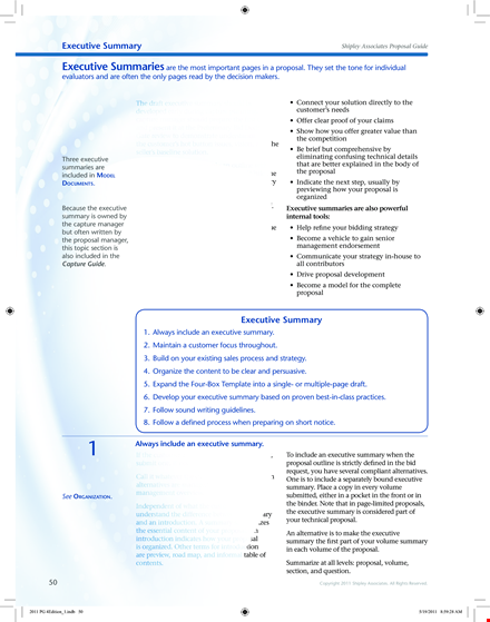 sales executive summary sample template