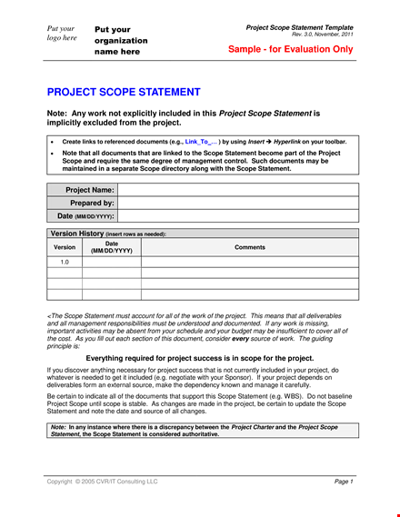 project scope example - effective project management with a clear scope statement template