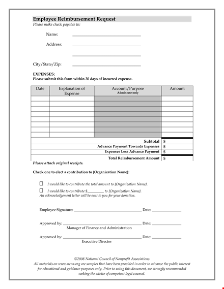 employee reimbursement form template template