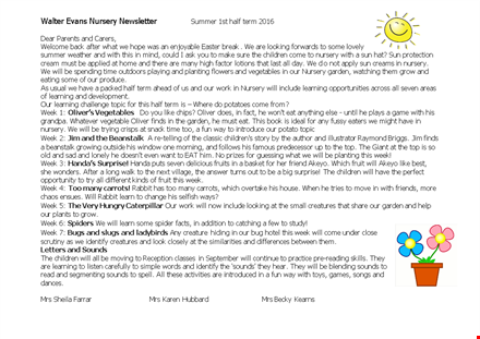 preschool newsletter template - engage children and enhance learning template