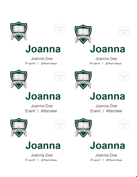 custom name tag template for events - personalize your attendee experience | joanna template