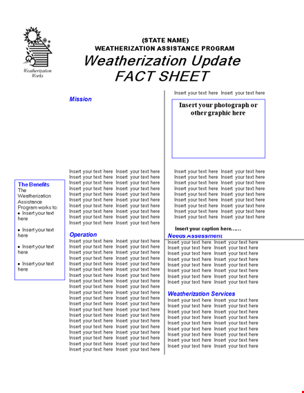 professional fact sheet template - increase impact & save time | weatherization template