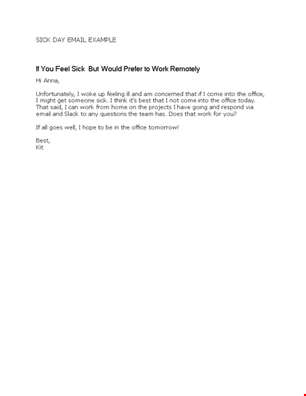 sample sick leave email for office | easy sick leave email template template