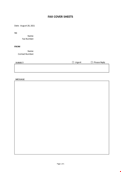 fax cover sheets template