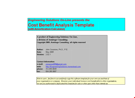 maximize roi with our cost benefit analysis template - armitage solutions template