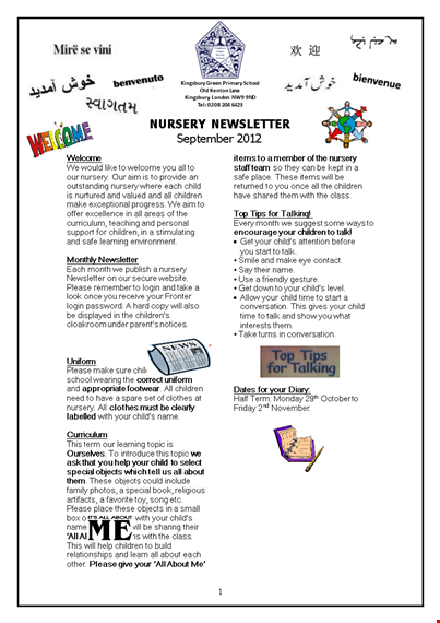 preschool newsletter template - engage parents and impress with child-focused content template