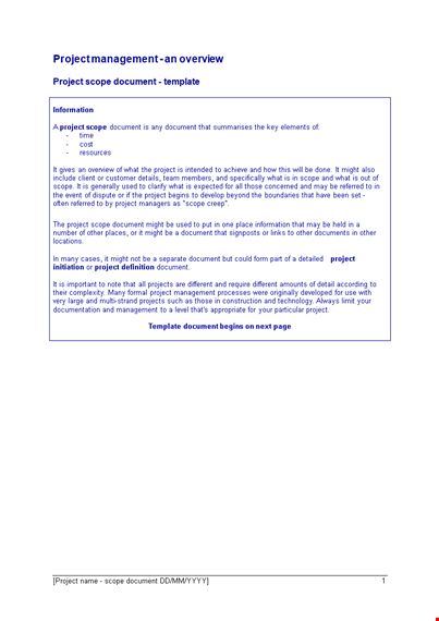 project scope example - create a comprehensive customer scope document template