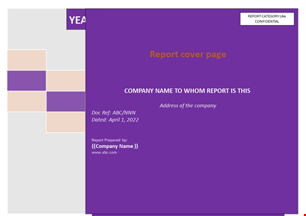 report cover page  template