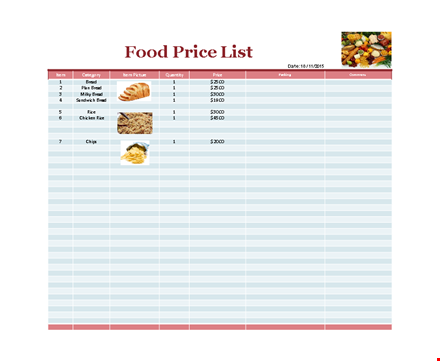 affordable price list template - create customized lists | bread template