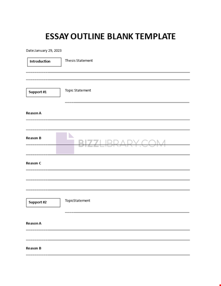 essay outline format template
