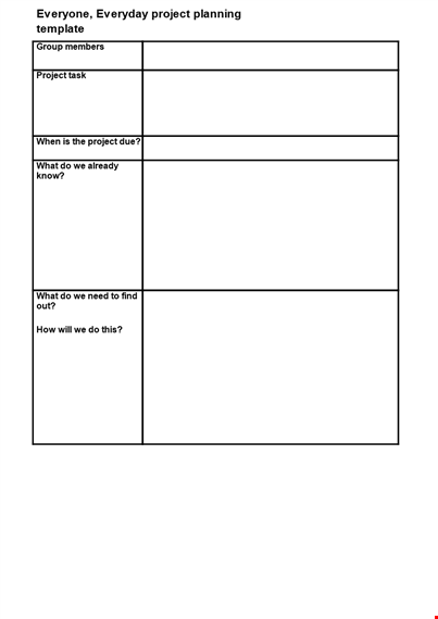 project planning template for easy group collaboration - everyone can use it! template