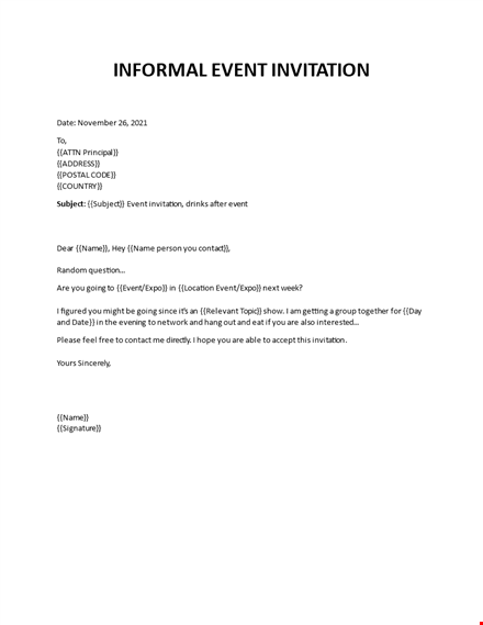 event invitation email template template