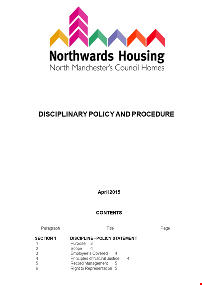 disciplinary policy april kb template
