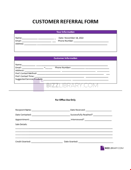 customer referral form template