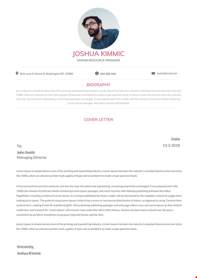 hr resume template & cover letter - lorem ipsum, industry, dummy template