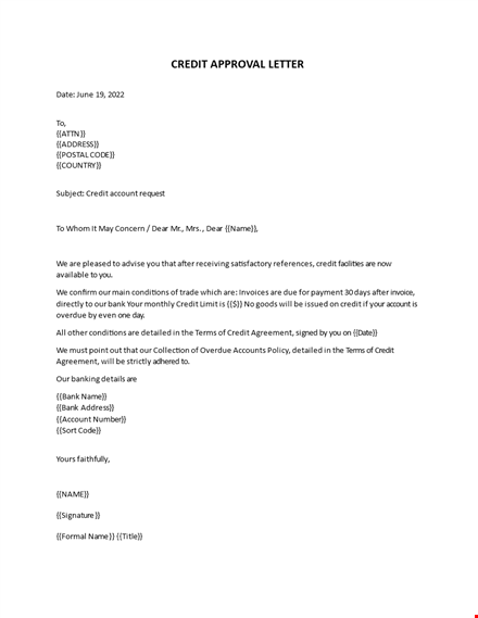 credit approval request letter template