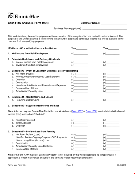 cash flow statement sample template template