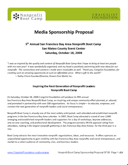 media sponsorship proposal template