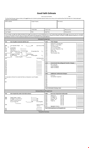 settle your debts with our lender-friendly estimate template template