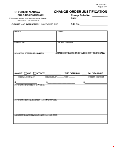 proposed order form template for changing contracts | company name template