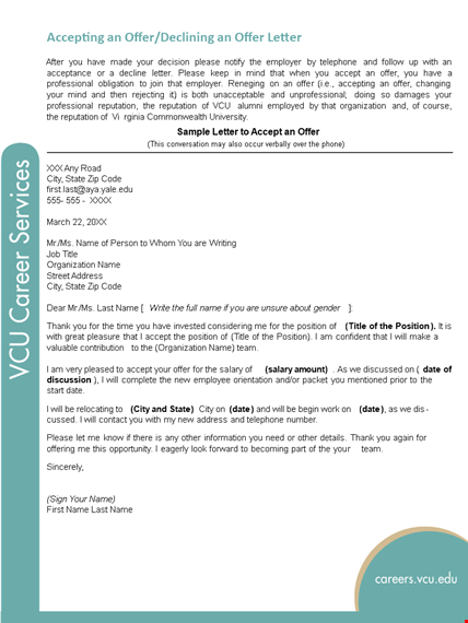 rejection of offer letter template - please accept this letter | company reputation template