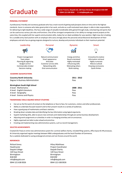 college student resume template: skills for day job | level | birmingham template