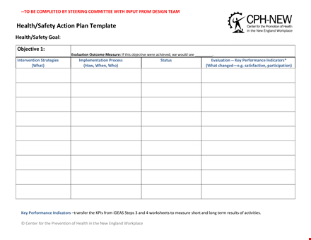 health and safety action plan template template