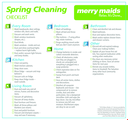 spring house cleaning list template