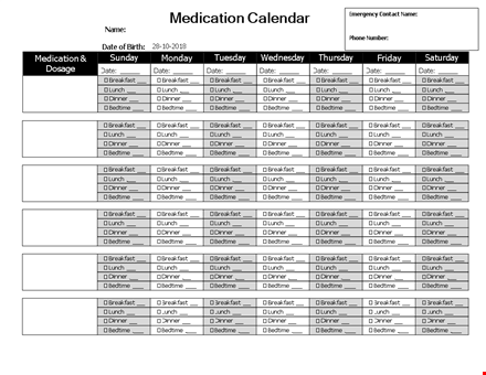 medication schedule template - plan your daily medication intake (cta) template