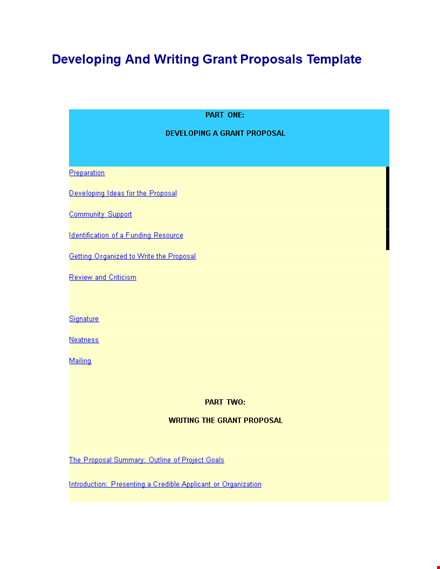 developing winning grant proposals - grant proposal writing template template