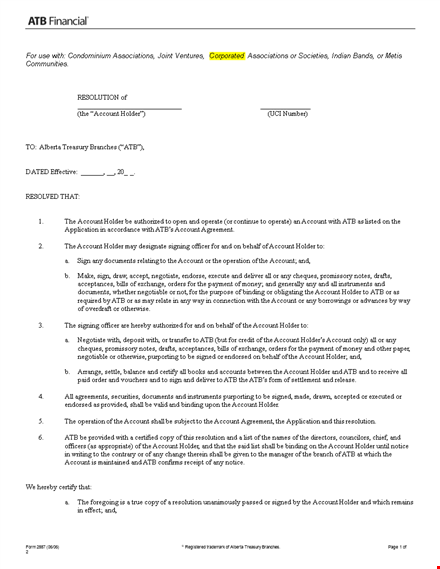 authorize corporate actions with our corporate resolution form template