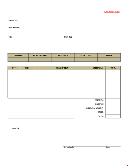 streamline your business with purchase order templates template