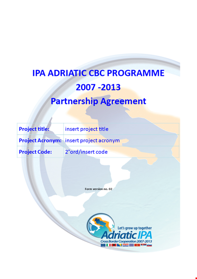 project partnership agreement template - insert article & partner template